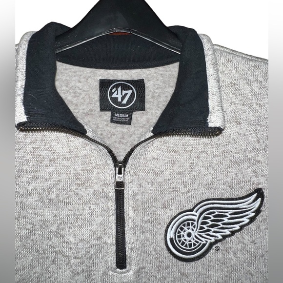 47 Brand Detroit Red Wings Half Zip UnisexMedium - Picture 3 of 3